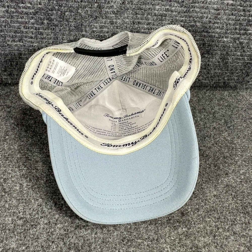 Tommy Bahama Hat Cap Mens Snap Back Blue Mesh Trucker Vacation Island New